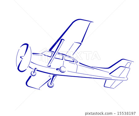 Sketch-like miniature aircraft (private one, small single-shot propeller machine such as aerial photography) 15538197