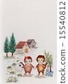 Embroidery of a monkey with a friend of a hill and a good friend 15540812