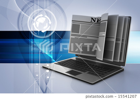 News through a laptop screen concept for online ne 15541207