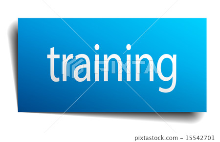 training blue paper sign isolated on white - Stock Illustration ...