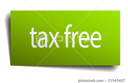 tax free square paper sign isolated on white 15543487