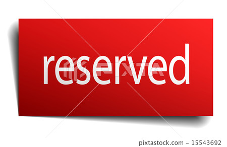 reserved red paper sign on white background - Stock Illustration ...