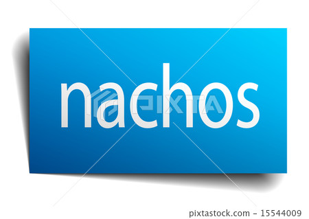 nachos blue paper sign on white background nachos blue paper sign on white background 15544009