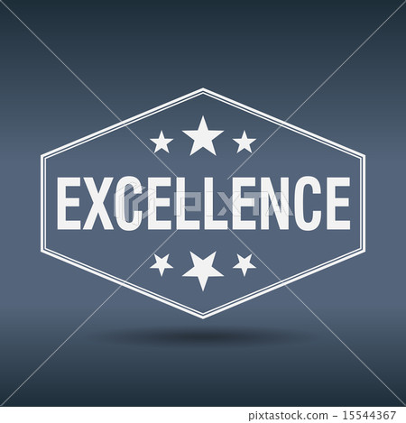 excellence hexagonal vintage retro style label - Stock Illustration ...