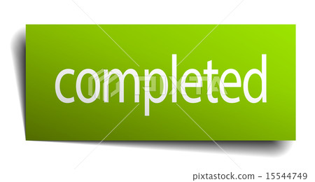 completed green paper sign on white background - Stock Illustration ...