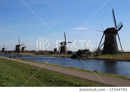 風車小組小孩堤防荷蘭 15544784