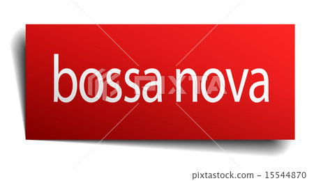 bossa nova red paper sign isolated on white 15544870