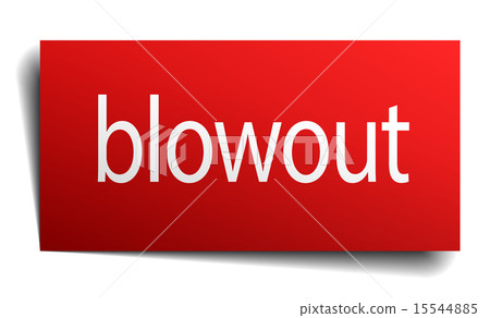 blowout red paper sign isolated on white 15544885