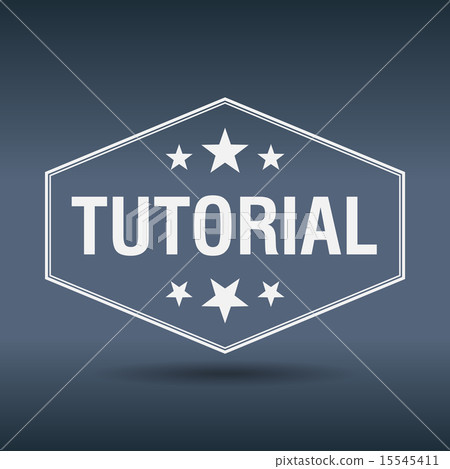 tutorial hexagonal white vintage retro style label - Stock Illustration ...