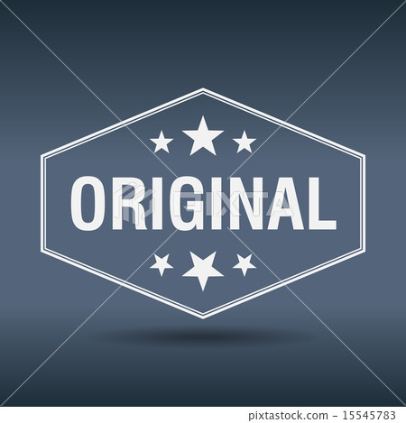 original hexagonal white vintage retro style label - Stock Illustration ...