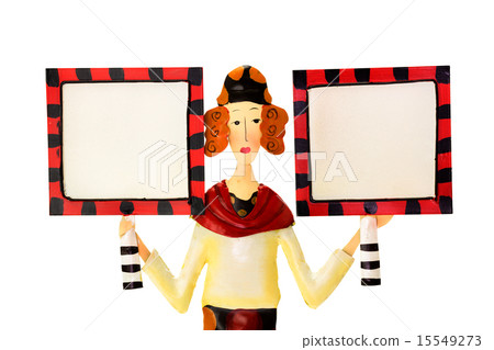 Tin lady with board 15549273