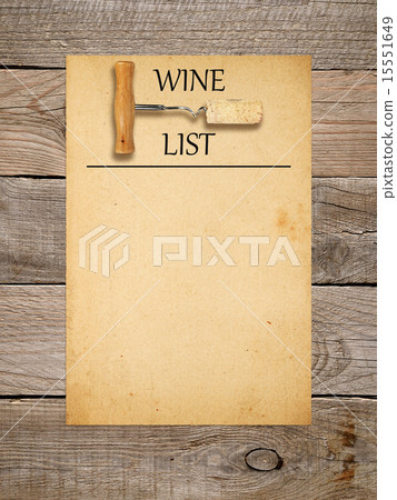 Wine list design - corkscrew and old paper Wine list design - corkscrew and old paper 15551649