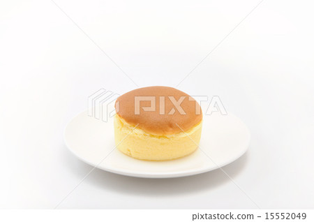 Sponge cake hot cake on a dish White background Sponge cake hot cake on a dish White background 15552049