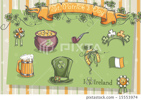Set of different items for St. Patrick Set of different items for St. Patrick 15553974