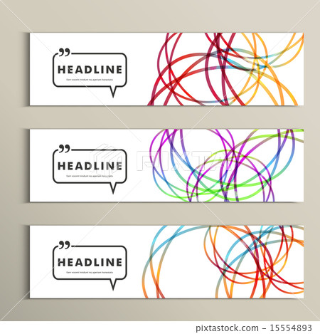 Set of color line banners for abstract design-插圖素材 [15554893] - PIXTA圖庫