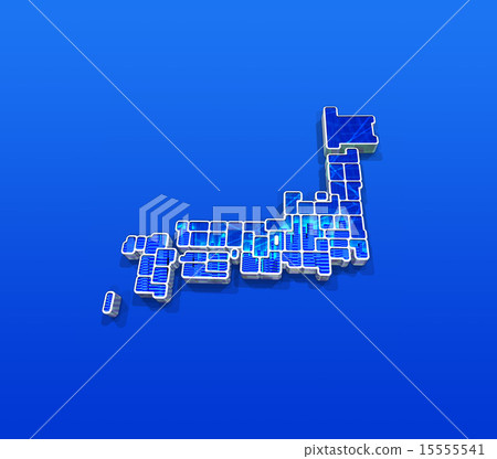 Three-Dimensional Japan Map / White Map Map Three-Dimensional Japan Map / White Map Map 15555541