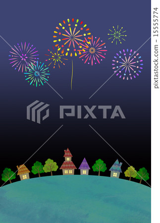 煙花和城市景觀 15555774