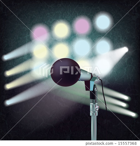 abstract background with microphone on stage abstract background with microphone on stage 15557368