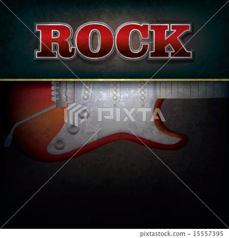 abstract background word rock and electric guitar 15557395