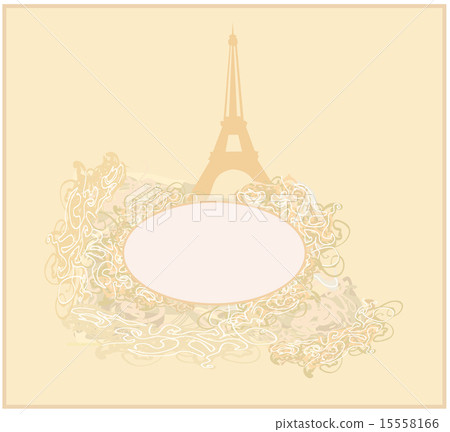 vintage retro Eiffel Tower card 15558166