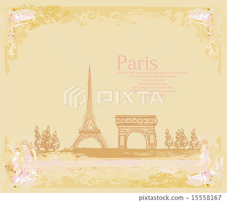 vintage retro Eiffel Tower card 15558167