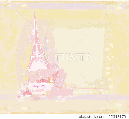 vintage retro Eiffel Tower card vintage retro Eiffel Tower card 15558173