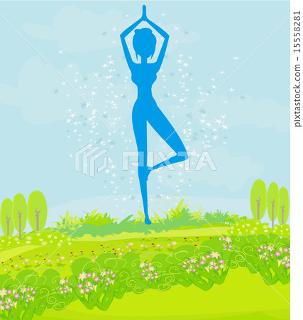 woman in a traditional yoga pose woman in a traditional yoga pose 15558281