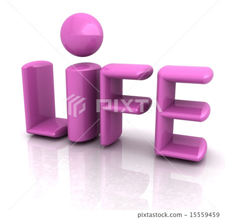 3d text "life" 15559459