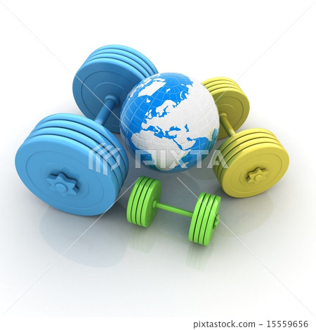 dumbbells and earth 15559656