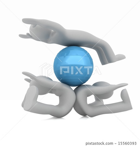 3d man exercising position on fitness ball 3d man exercising position on fitness ball 15560393