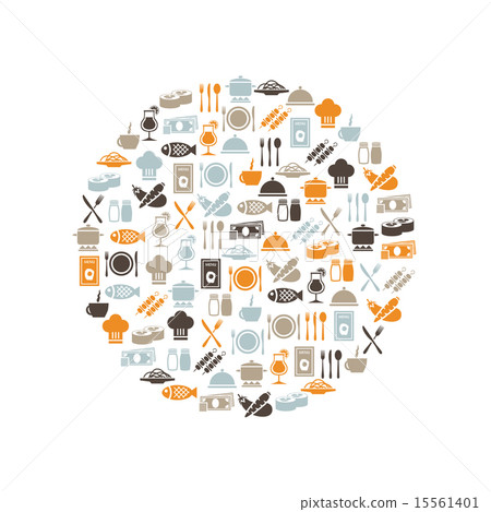 restaurant icons in circle 15561401