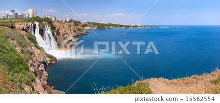 Wonderful rainbow on Duden river Waterfall  in Antalya, Turkey 15562554
