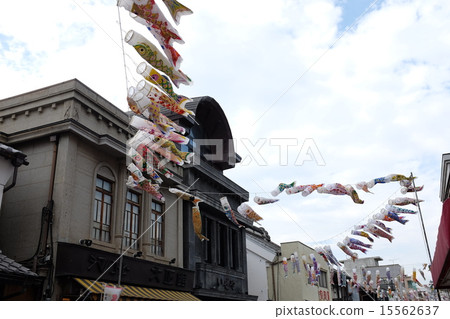 Townscape of Kawagoe Taisho Romant Dream Street Carp streamer 15562637