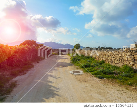 Rural road in the Sicilian island of Favignana Rural road in the Sicilian island of Favignana 15564135
