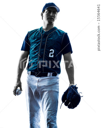 man baseball player silhouette isolated 15564641