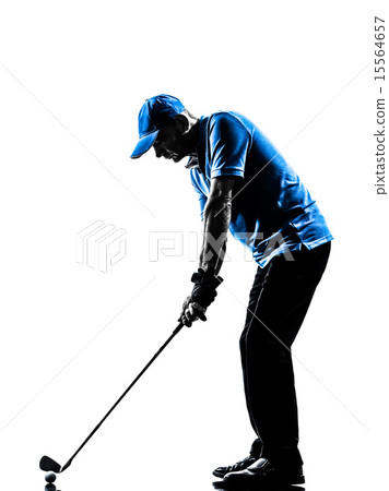 man golfer golfing golf swing  silhouette 15564657