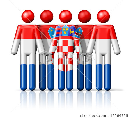 Flag of Croatia on stick figure 15564756