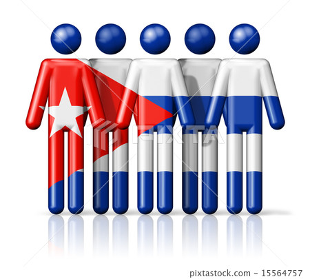 Flag of Cuba on stick figure Flag of Cuba on stick figure 15564757