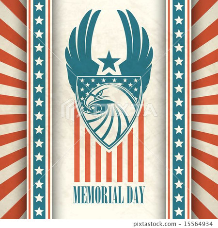 Memorial Day. Typographic card with the American flag and eagle. Vector illustration Memorial Day. Typographic card with the American flag and eagle. Vector illustration 15564934