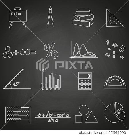 mathematics outline icons set on blackboard eps10 mathematics outline icons set on blackboard eps10 15564990