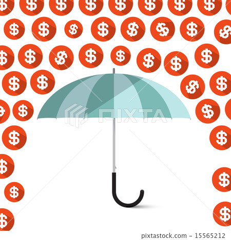Money - Dollar Coins Rain and Umbrella Money - Dollar Coins Rain and Umbrella 15565212