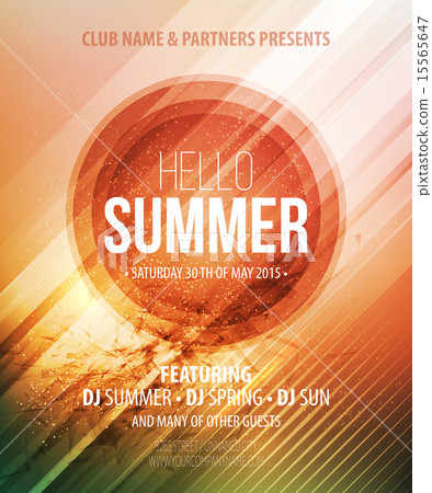Summer party. Template poster. Vector illustration 15565647