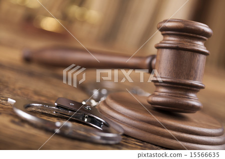 Law theme, mallet of judge, wooden gavel Law theme, mallet of judge, wooden gavel 15566635