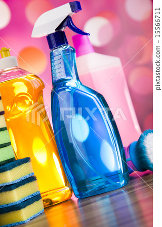 Variety of cleaning products,home work 15566711