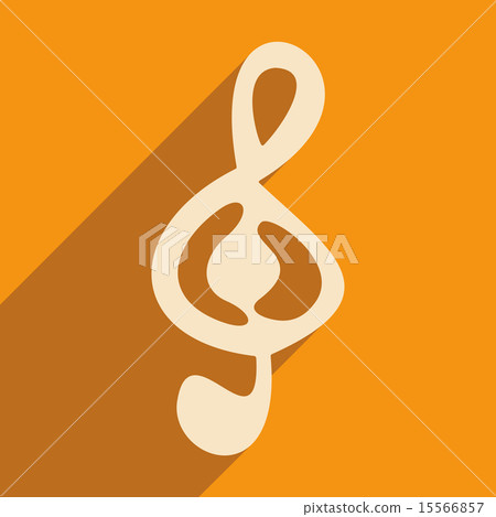 Flat with shadow icon and mobile applacation treble clef Flat with shadow icon and mobile applacation treble clef 15566857