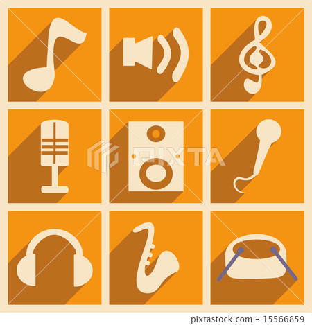 Flat with shadow concept and mobile application music Flat with shadow concept and mobile application music 15566859