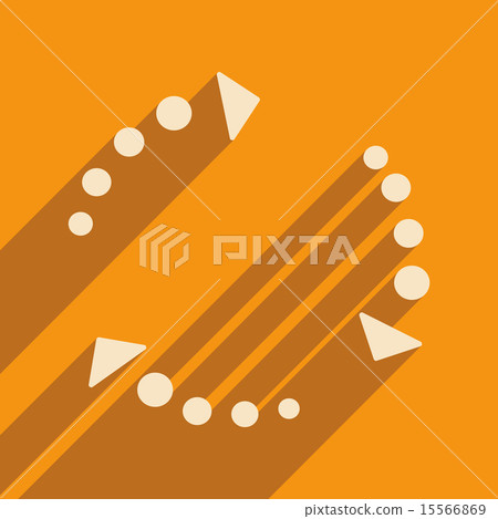 Flat with shadow icon and mobile applacation arrow Flat with shadow icon and mobile applacation arrow 15566869