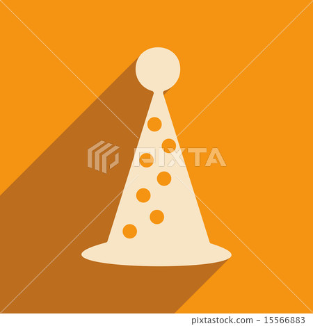 Flat with shadow icon and mobile applacation party hat 15566883