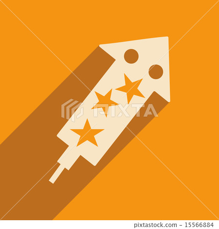Flat with shadow icon and mobile applacation fireworks rocket Flat with shadow icon and mobile applacation fireworks rocket 15566884