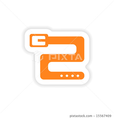 icon sticker realistic design on paper belt icon sticker realistic design on paper belt 15567409